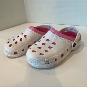 Capelli Clogs Water Shoes Slip On With Back Strap White Pink Girls Size 3